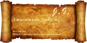 Jancsovics Iván névjegykártya